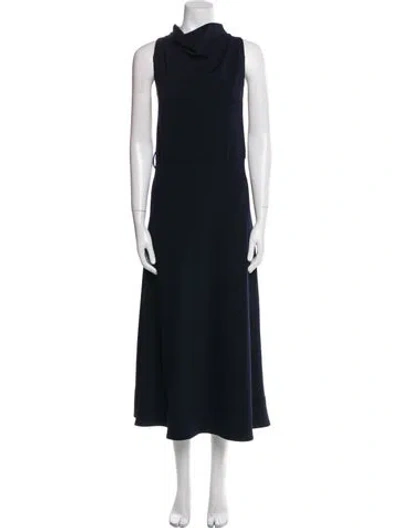 Pre-owned Nomia Cowl Neck Long Dress In Blue