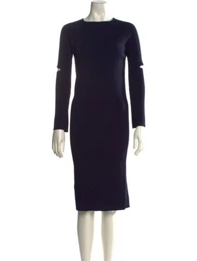 Pre-owned Nomia Crew Neck Knee-length Dress In Blue