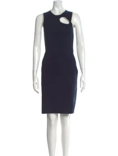 Pre-owned Nomia Crew Neck Knee-length Dress In Blue