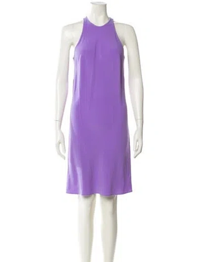 Pre-owned Nomia Crew Neck Knee-length Dress In Purple