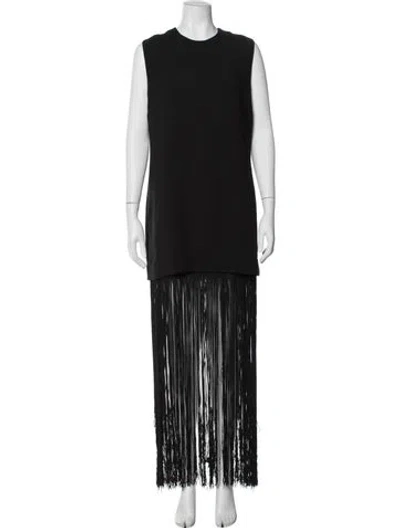 Pre-owned Nomia Crew Neck Long Dress In Black
