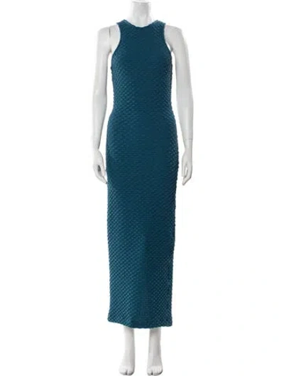 Pre-owned Nomia Crew Neck Long Dress In Green