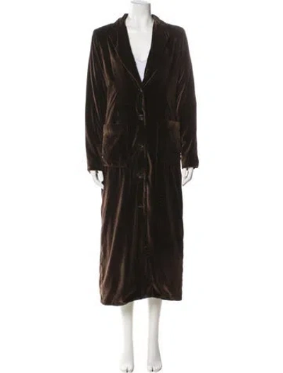 Pre-owned Nomia Faux Fur Coat In Brown