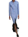 Nomia Fitted Shirtdress In Cobalt/white In Multi