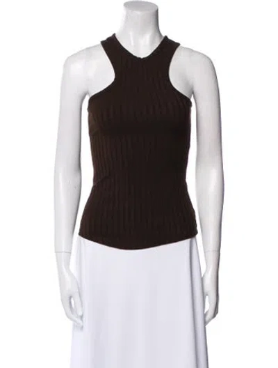Pre-owned Nomia Halterneck Sleeveless Top In Brown