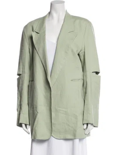 Pre-owned Nomia Linen Blazer In Green