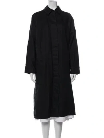 Pre-owned Nomia Linen Coat In Black