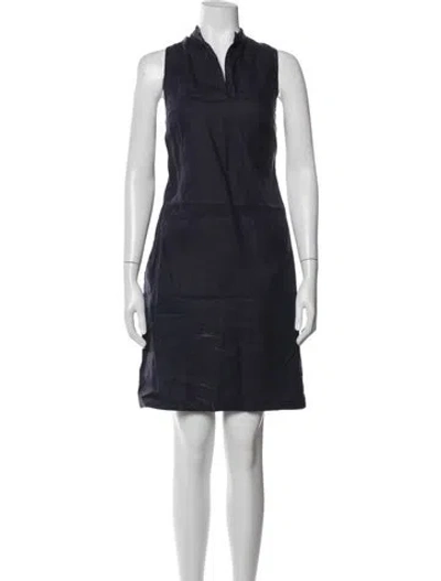 Pre-owned Nomia Linen Knee-length Dress In Blue