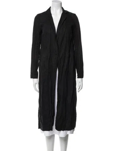 Pre-owned Nomia Linen Trench Coat In Black