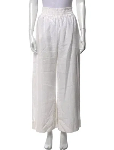 Pre-owned Nomia Linen Wide Leg Pants In White