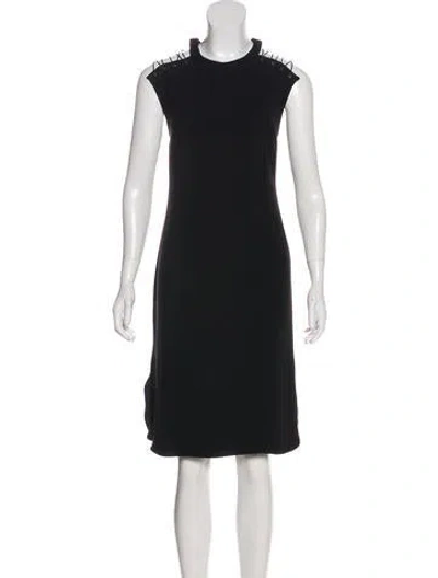 Pre-owned Nomia Mock Neck Knee-length Dress In Black