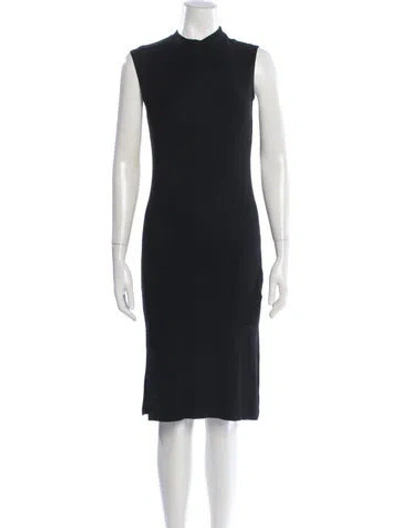 Pre-owned Nomia Mock Neck Knee-length Dress In Black