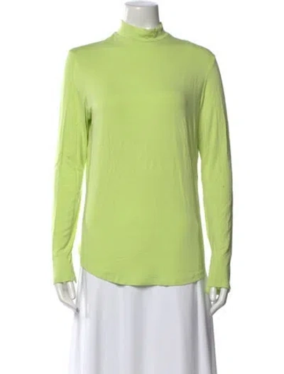 Pre-owned Nomia Mock Neck Long Sleeve Blouse In Green