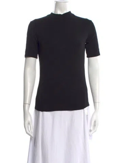 Pre-owned Nomia Mock Neck Short Sleeve T-shirt In Black