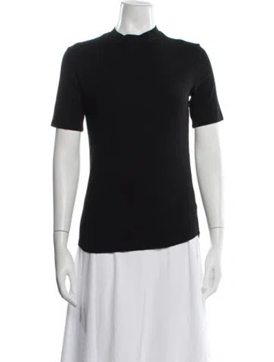 Pre-owned Nomia Mock Neck Short Sleeve T-shirt In Black