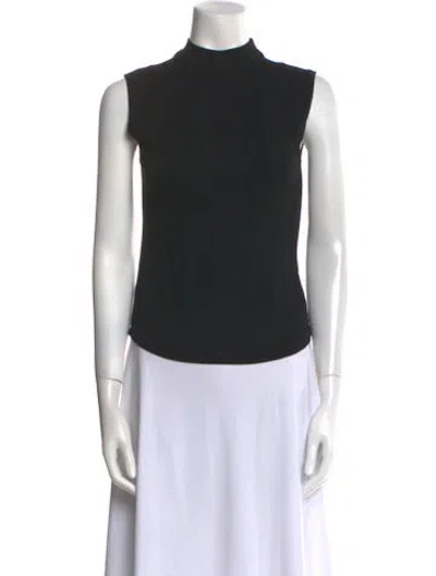 Pre-owned Nomia Mock Neck Sleeveless Top In Black