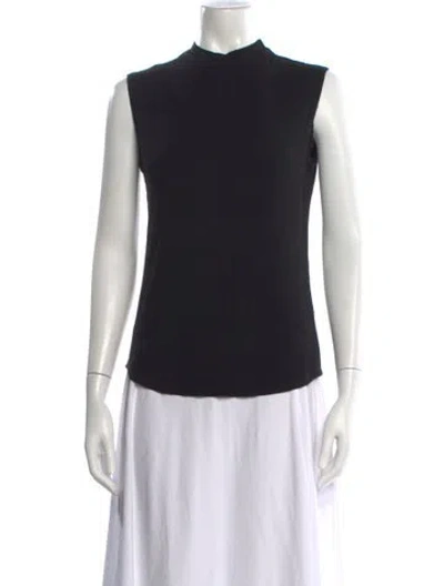 Pre-owned Nomia Mock Neck Sleeveless Top In Black