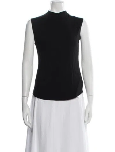 Pre-owned Nomia Mock Neck Sleeveless Top In Black