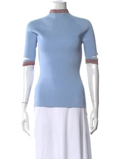 Pre-owned Nomia Mock Neck Sweater In Blue