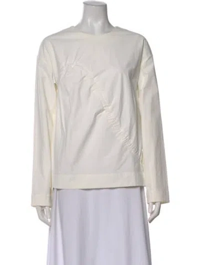 Pre-owned Nomia Nylon Crew Neck Sweatshirt In White
