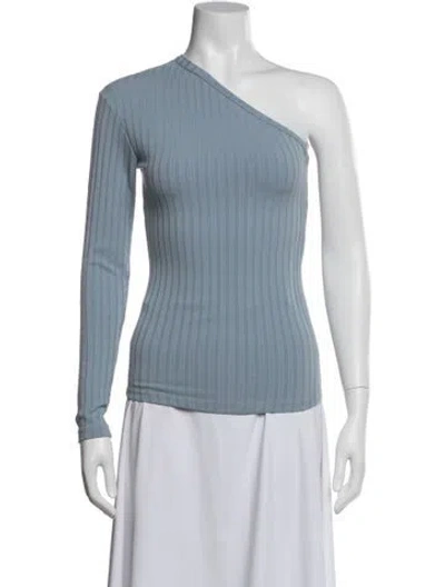 Pre-owned Nomia One-shoulder Long Sleeve Top In Blue
