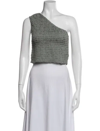 Pre-owned Nomia One-shoulder Sleeveless Crop Top W/ Tags In Gray