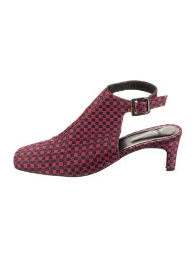 Pre-owned Nomia Plaid Print Pumps In Multicolor