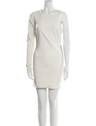 Pre-owned Nomia Scoop Neck Mini Dress In Neutral