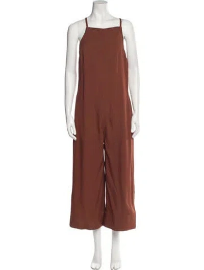 Pre-owned Nomia Square Neckline Jumpsuit In Brown