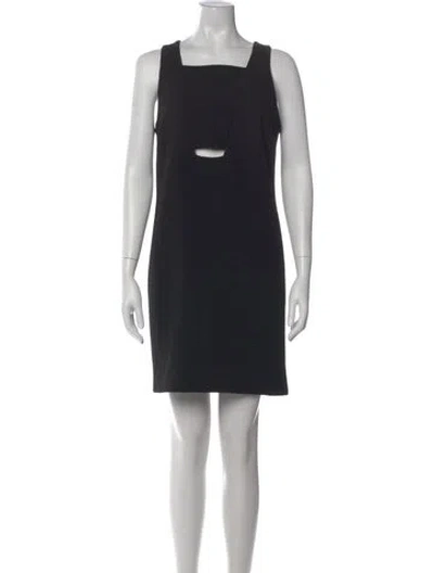Pre-owned Nomia Square Neckline Mini Dress In Black