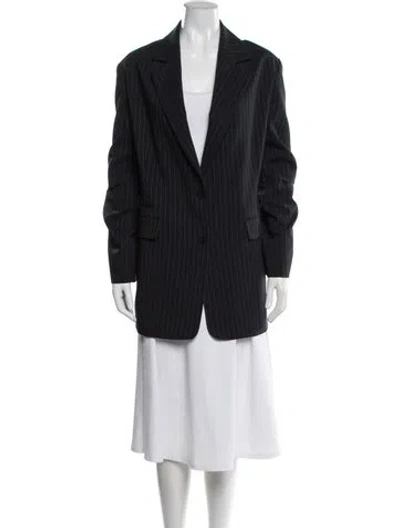 Pre-owned Nomia Striped Coat In Blue