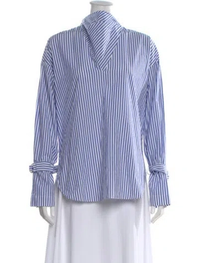 Pre-owned Nomia Striped Long Sleeve Button-up Top In Multi