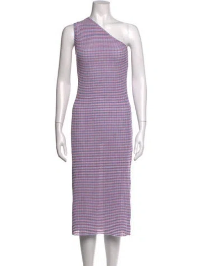 Pre-owned Nomia Striped Midi Length Dress In Blue/pink