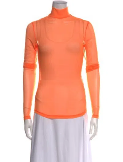 Pre-owned Nomia Turtleneck Long Sleeve Top In Orange
