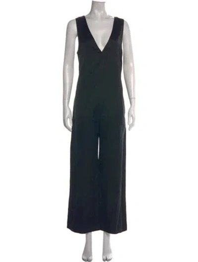 Pre-owned Nomia V-neck Jumpsuit In Green