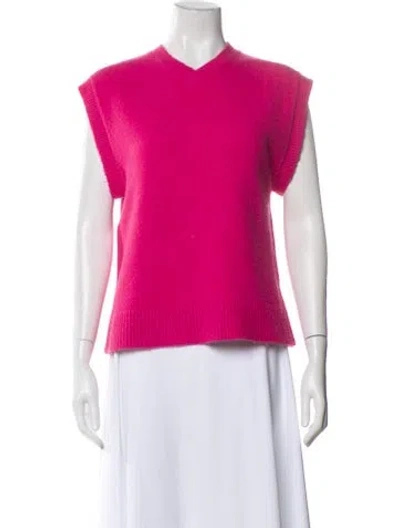 Pre-owned Nomia V-neck Short Sleeve Top In Pink