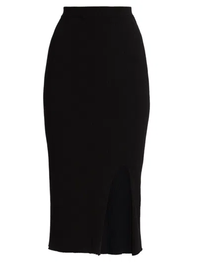 Nominee Women's Wide Rib-knit Pencil Skirt In Black