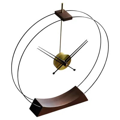Pre-owned Nomon Aire G Table Clock By , Black Fiberglass & Wood, Modern Design