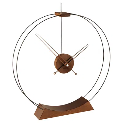 Pre-owned Nomon Aire Table Clock: Modern Black Fiberglass & Ash Wood Design