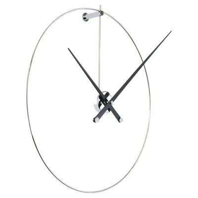Pre-owned Nomon Anda Wall Clock By , Stainless Steel & Walnut, Modern Design In Brown