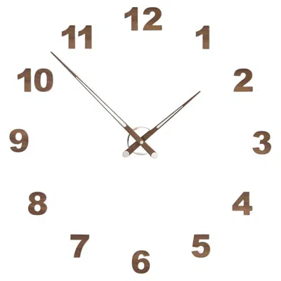 Pre-owned Nomon Axioma 12 N Wall Clock, Chrome & Walnut, Modern Design In Brown