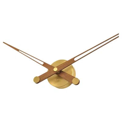Pre-owned Nomon Axioma G Wall Clock: Polished Brass & Walnut, Modern Design In Brown