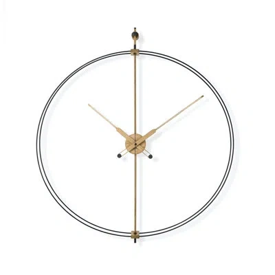 Nomon Barcelona Oversized Wood 35.4" Wall Clock In Black;wanut