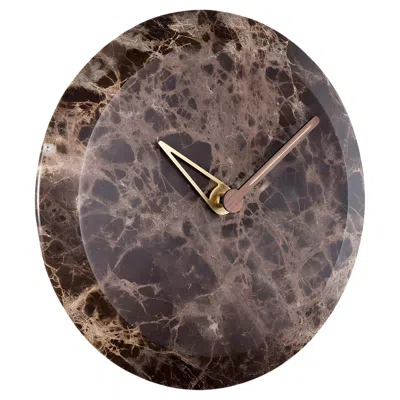 Pre-owned Nomon Bari M Wall Clock By : Modern Marble & Brass Design From Spain In Brown