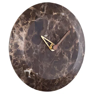 Pre-owned Nomon Bari S Wall Clock By : Modern Marble & Brass Design From Spain In Brown