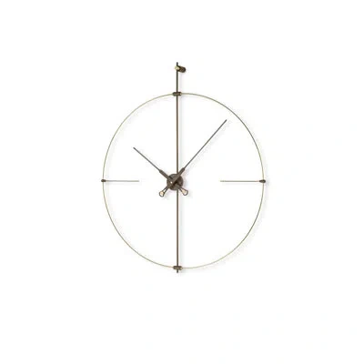 Nomon Bilbao Oversized Wood 41.3" Wall Clock In Brass,walnut