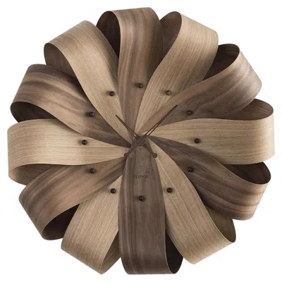 Pre-owned Nomon Brisa Wall Clock By Designer , Walnut & Oak, Modern Style, Spain In Brown
