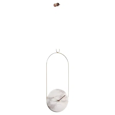 Pre-owned Nomon Colgante Marble Wall Clock - Modern Brass & Marble Design In Brown