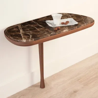 Nomon Console Table With Marble Top In Brown