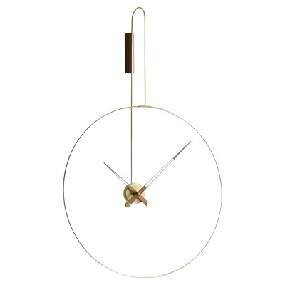 Pre-owned Nomon Daro Wall Clock By : Polished Brass & Walnut, Modern Design In Brown